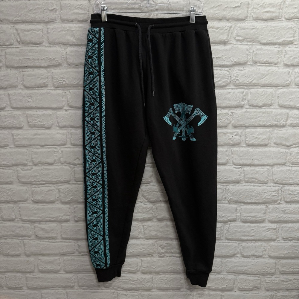 Assassin's Creed Valhalla Mens Sz Small Jogger Black‎ Sweatpants Pants by Graph